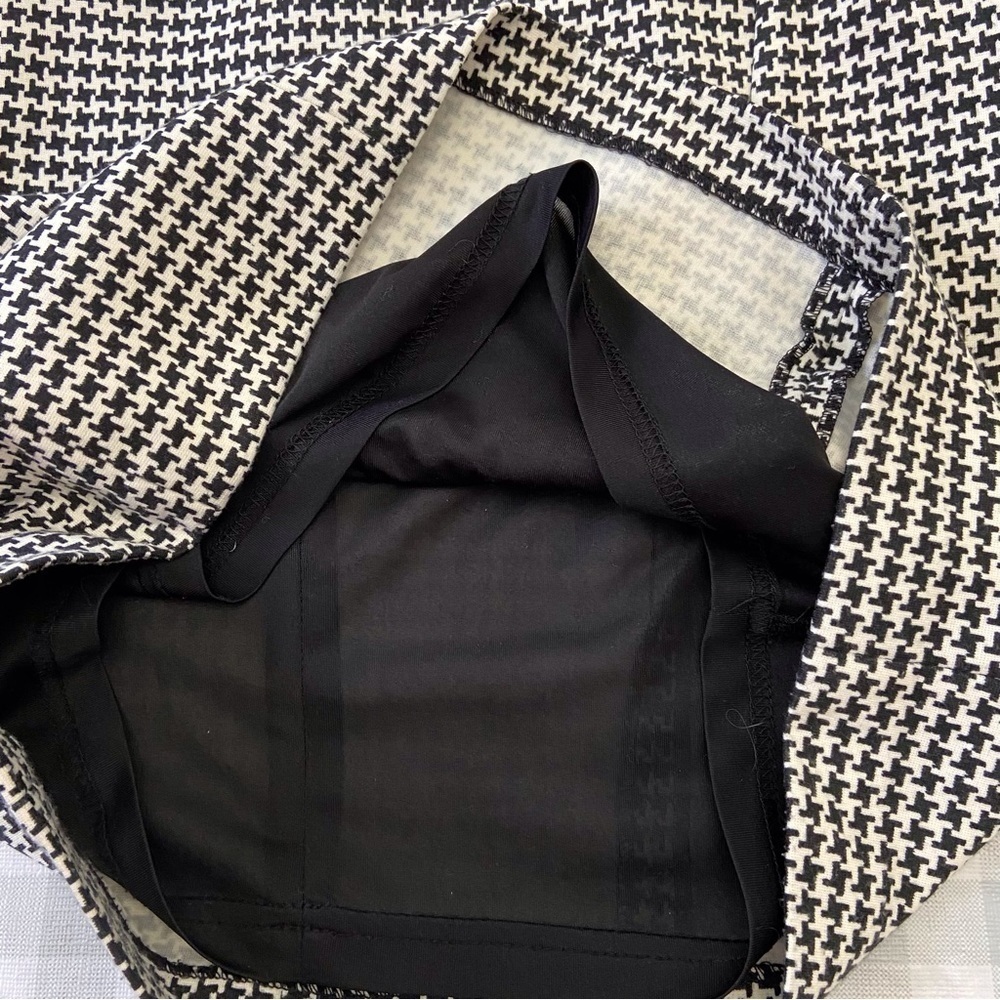 Cynthia Steffe Houndstooth Colorblock Sheath Dress Black White Size 0 Office Chi - Picture 8 of 16